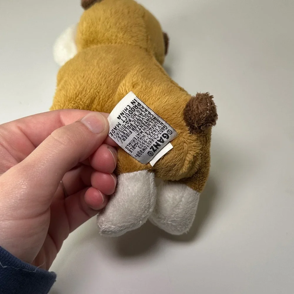Ganz Webkinz Lil Kinz Bulldog Plush Stuffed Animal Tan White Brown HS107 No Code